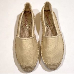 NWOT Lilly Pulitzer Gold Lia Espadrilles - Size 8